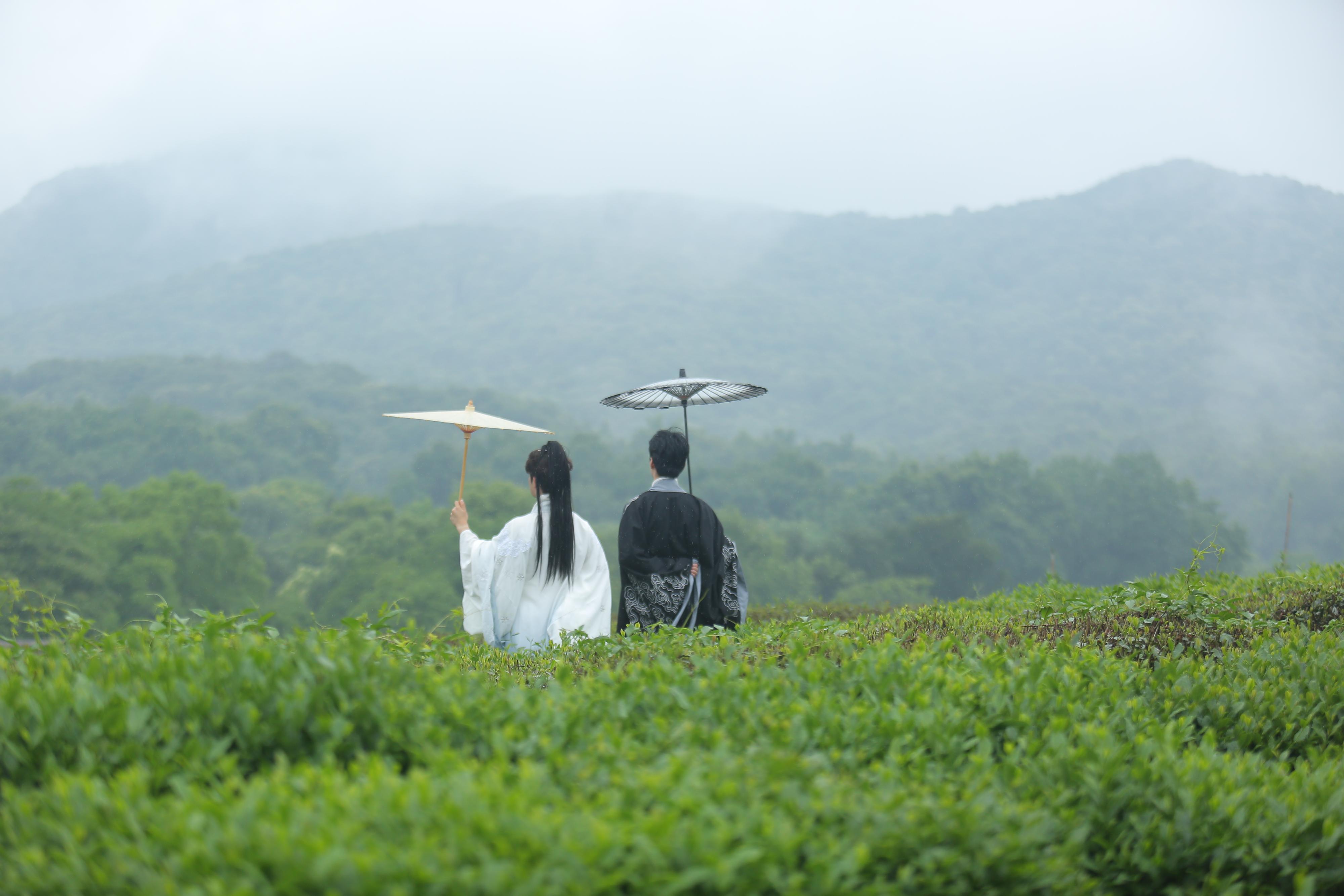 Two people looking at landscape